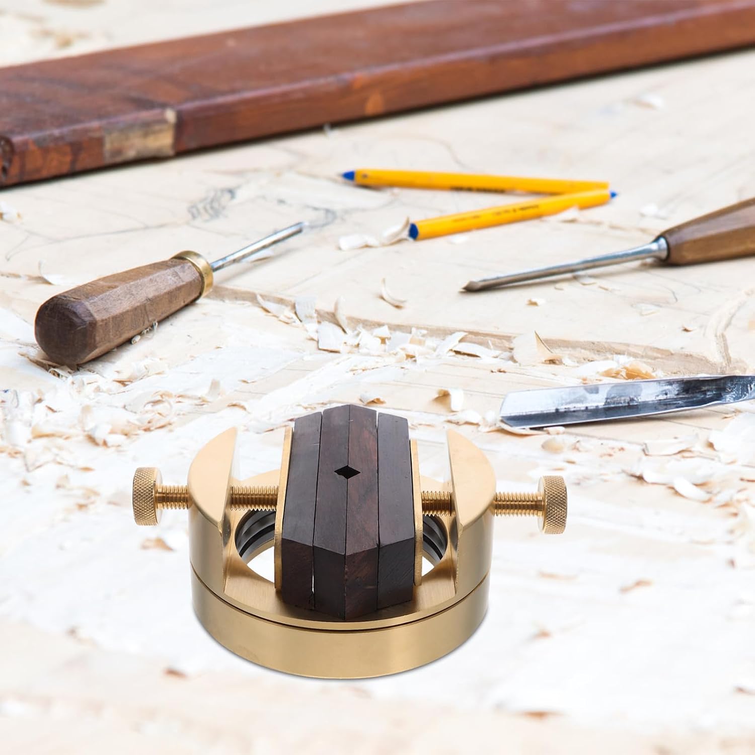 Brass Rotating Engraving Clamp with 360 Degree Base for Wood