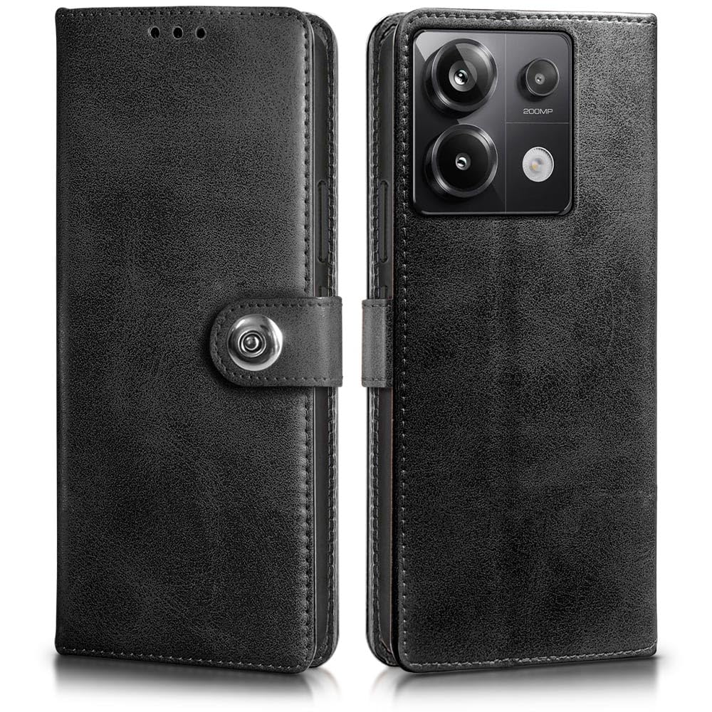 WOW IMAGINE Shock Proof Flip Cover Back Case for Xiaomi Mi Redmi Note 13 Pro 5G | Poco X6 5G (Designer Magnetic Button Flip Case | Inbuilt Wallet Pockets & Stand | Leather Finish | Haze Black) WOW IMAGINE Shock Proof Flip Cover Back Case for Xiaomi Mi Redmi Note 13 Pro 5G | Poco X6 5G (Designer Magnetic Button Flip Case | Inbuilt Wallet Pockets & Stand | Leather Finish | Haze Black)