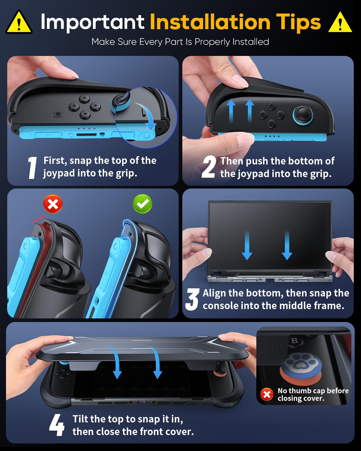 FASTSNAIL Coque pour Nintendo Switch 2 pour Joy con 2,Étui avec Couvercle Avant pour Manette Switch 2, Étui De Protection Amovible pour Joy-Con 2, Peut Contenir Jusqu'à 12 Cartes De Jeu