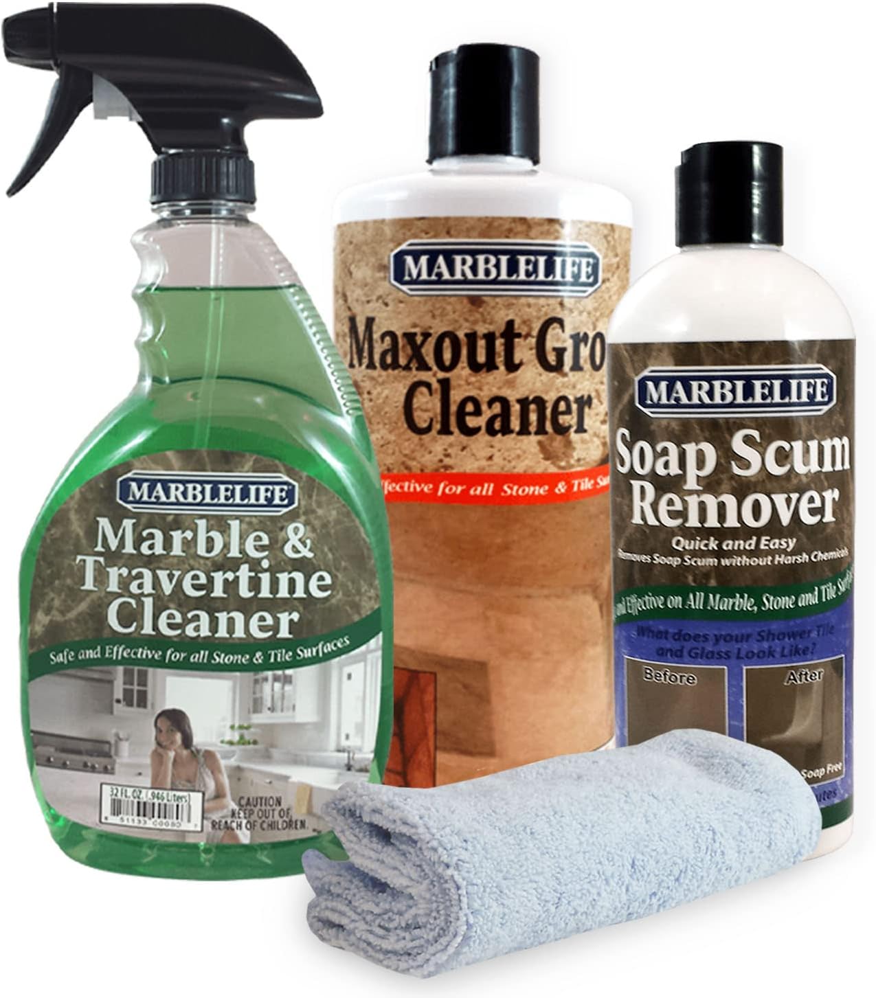 Amazon.com: Marblelife Bathroom Combo Kit, With Marble & Travertine ...