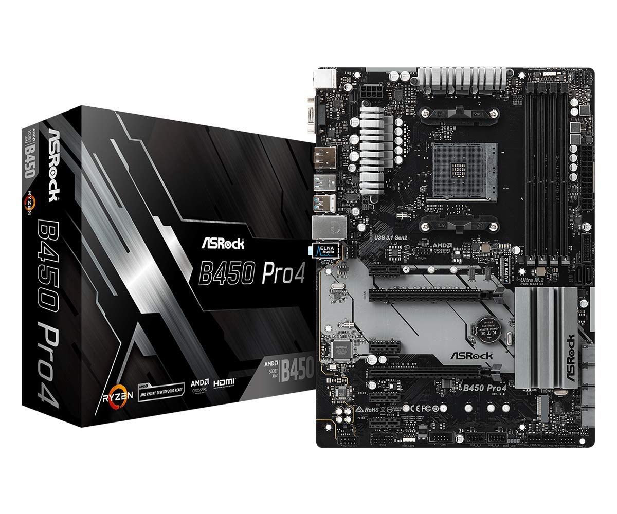 Amazon.com: ASRock B450 Pro4 ATX Motherboard, AM4 Socket for Ryzen