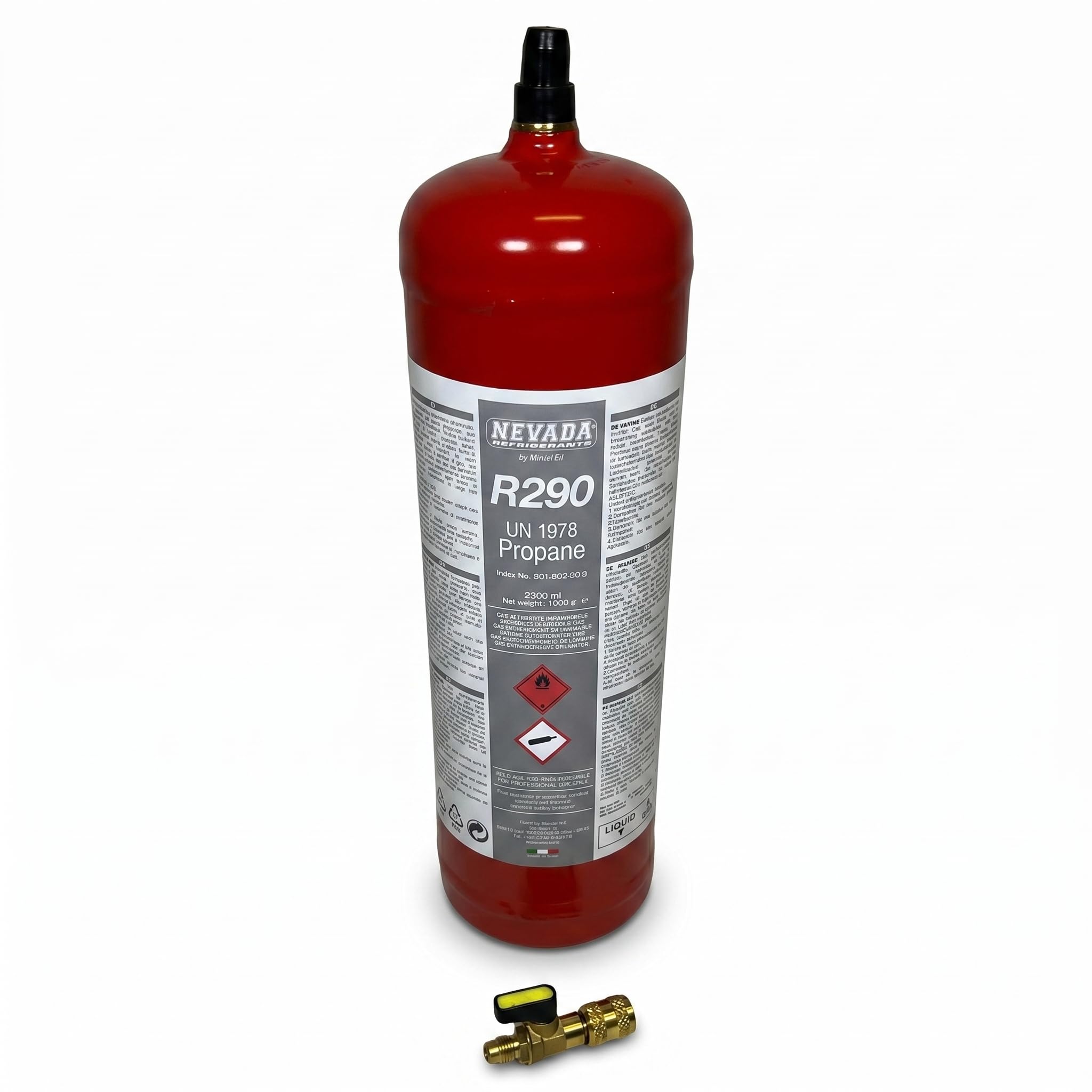 Gas Refrigerante R290 Propano in Bombola da 1Kg – Refrigerante Naturale per Climatizzatori e Frigoriferi – Alta Purezza – Bombola per Ricarica Impianti HVAC