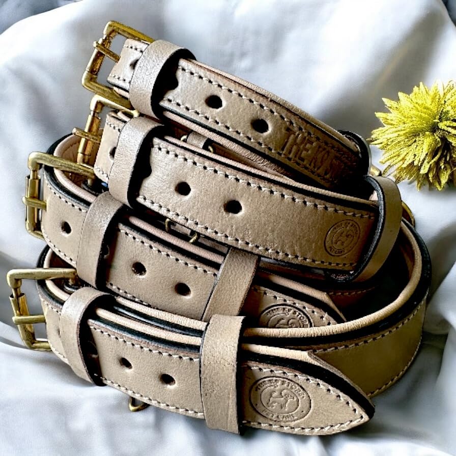 Image of High Graded Premium Leather Dog Collar- Dog Collar for Large Dogs, Dog Collar for Med, Dog Collar Belt (Grey, Size Neck - X Large (22.5-26.5 Inch))