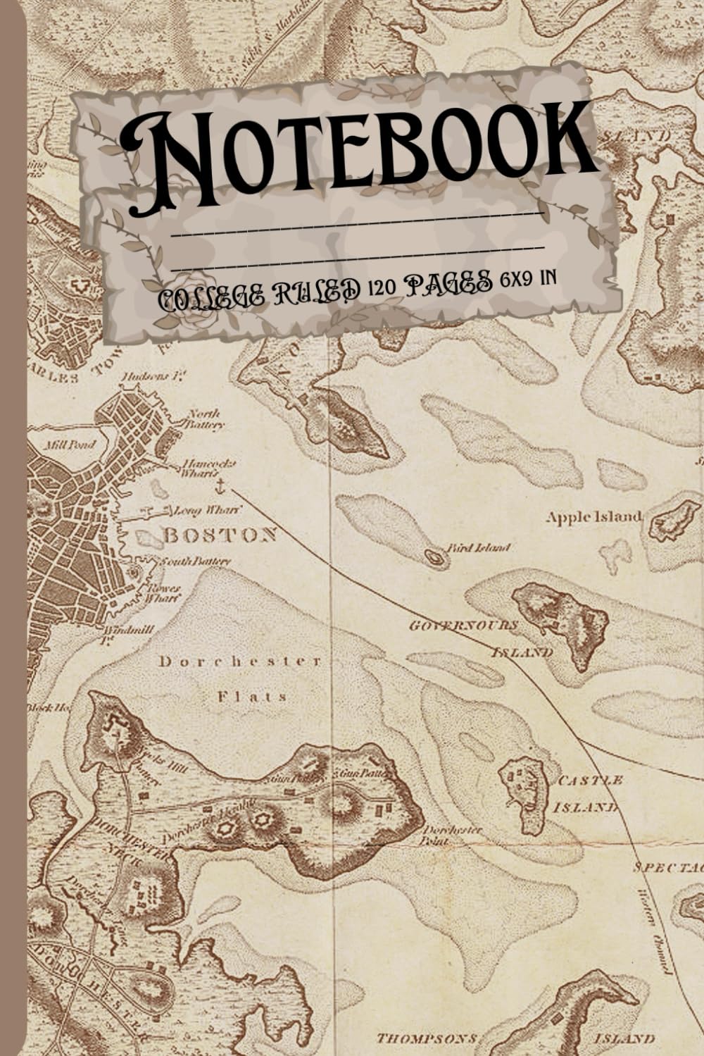 Vintage Aesthetic Composition Notebooks Inspiring for School Work and Creativit: Ancient Map Illustrations with 120 Pages of College Ruled Elegance