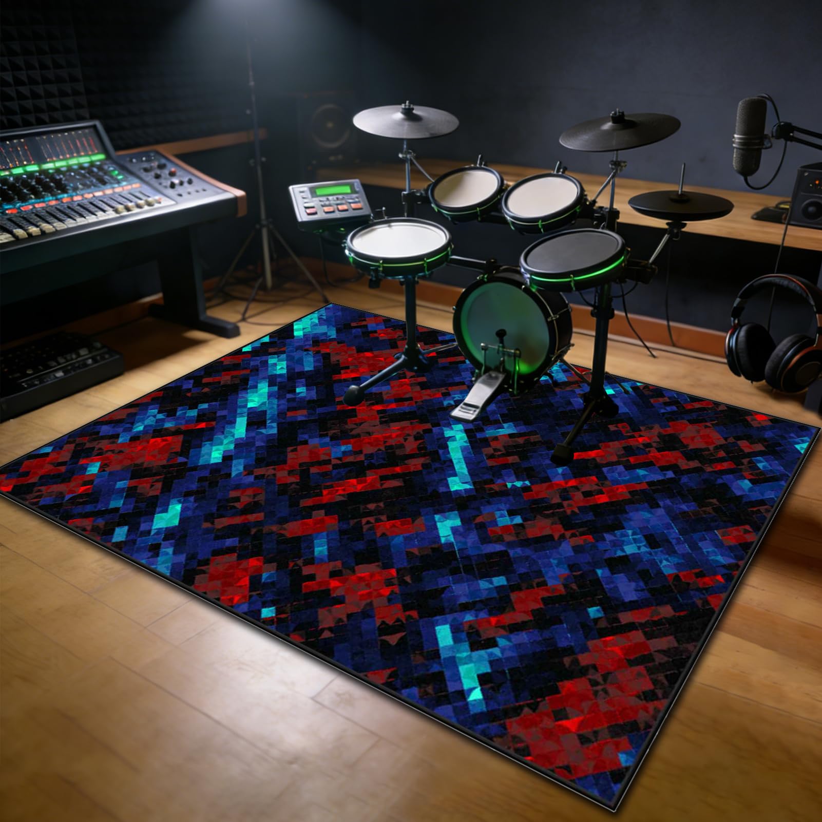 170 x 140 cm Dywan z baterią elektroniczną Dźwiękoszczelny Antypoślizgowy Dywan Pochłaniający Akustyczny Profesjonalna mata do instrumentów muzycznych do instrumentów muzycznych do gitary basowej