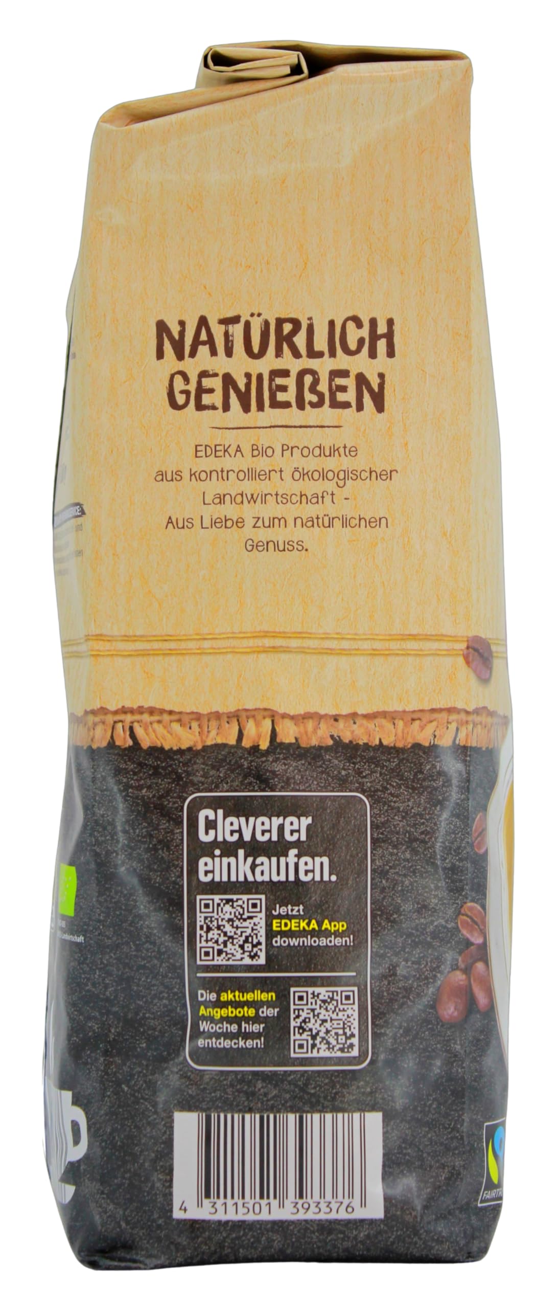 Edeka Bio Caffè Crema ganze Bohnen Fairtrade, 4er Pack (4 x 1 kg)