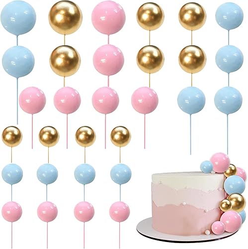 Rsstarxi 30 piezas de mini globos para decoración de tartas, bolas de perlas sintéticas, decoración de pasteles para decoración de tartas,