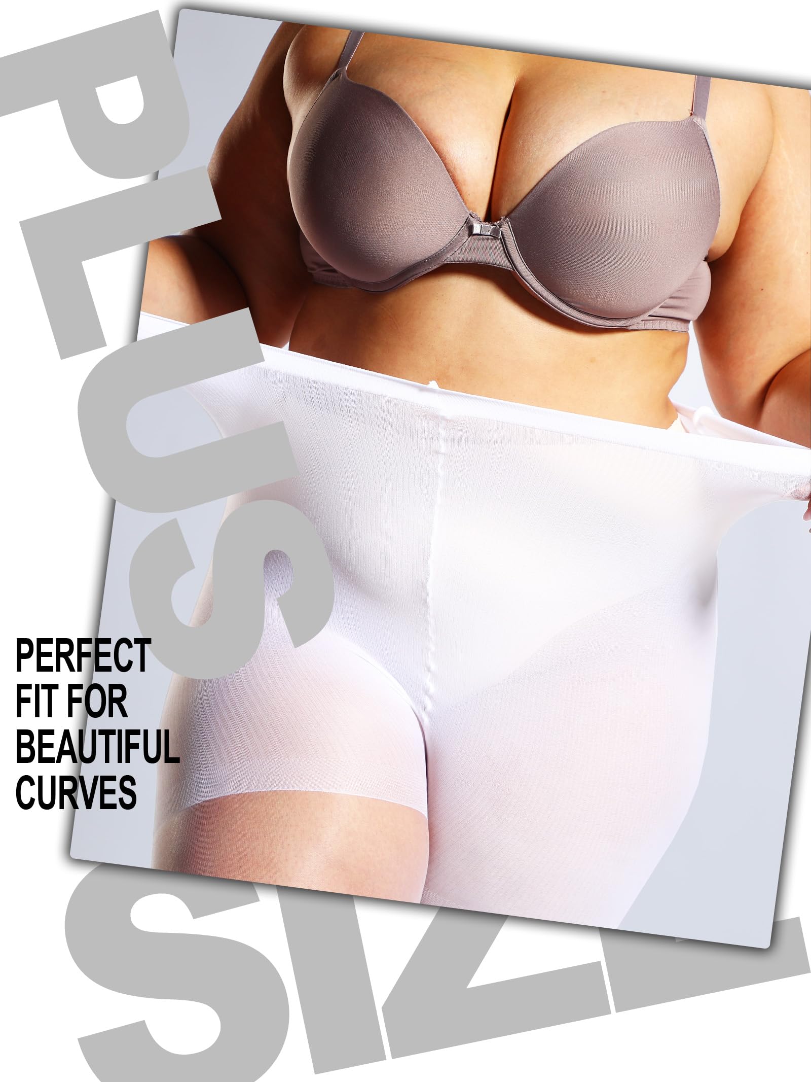 HONENNA 2 Pairs Plus Size Sheer Tights for Women, 17 Colors Ultra Thin Pantyhose Reinforced Toes High Waist Stockings 1XL-6XL: Black + White - 20denier - 2 Pairs 3X-Large-4X-Large Plus