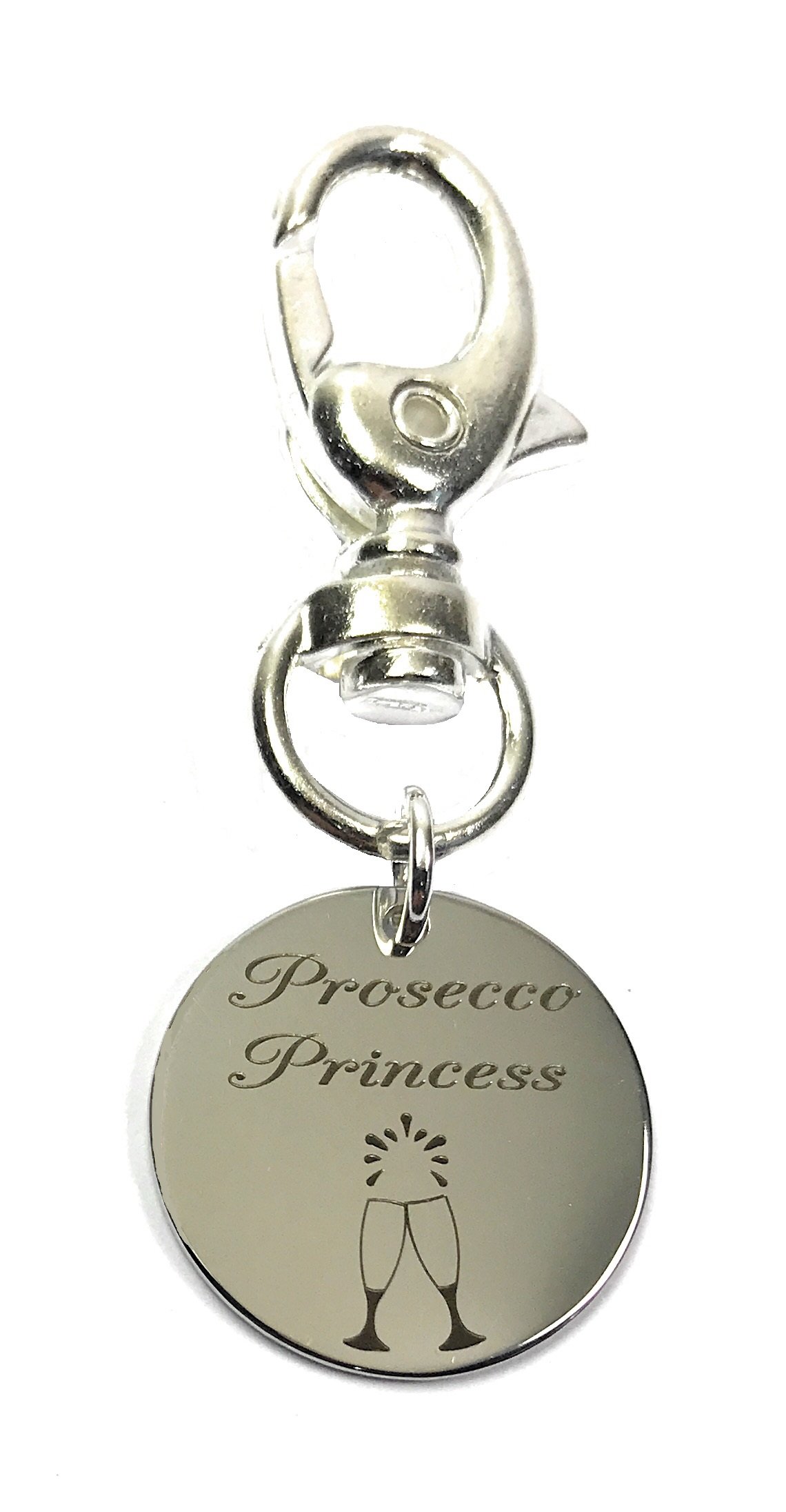 Libby's Market Place Silver Prosecco Princess Charm Keyring