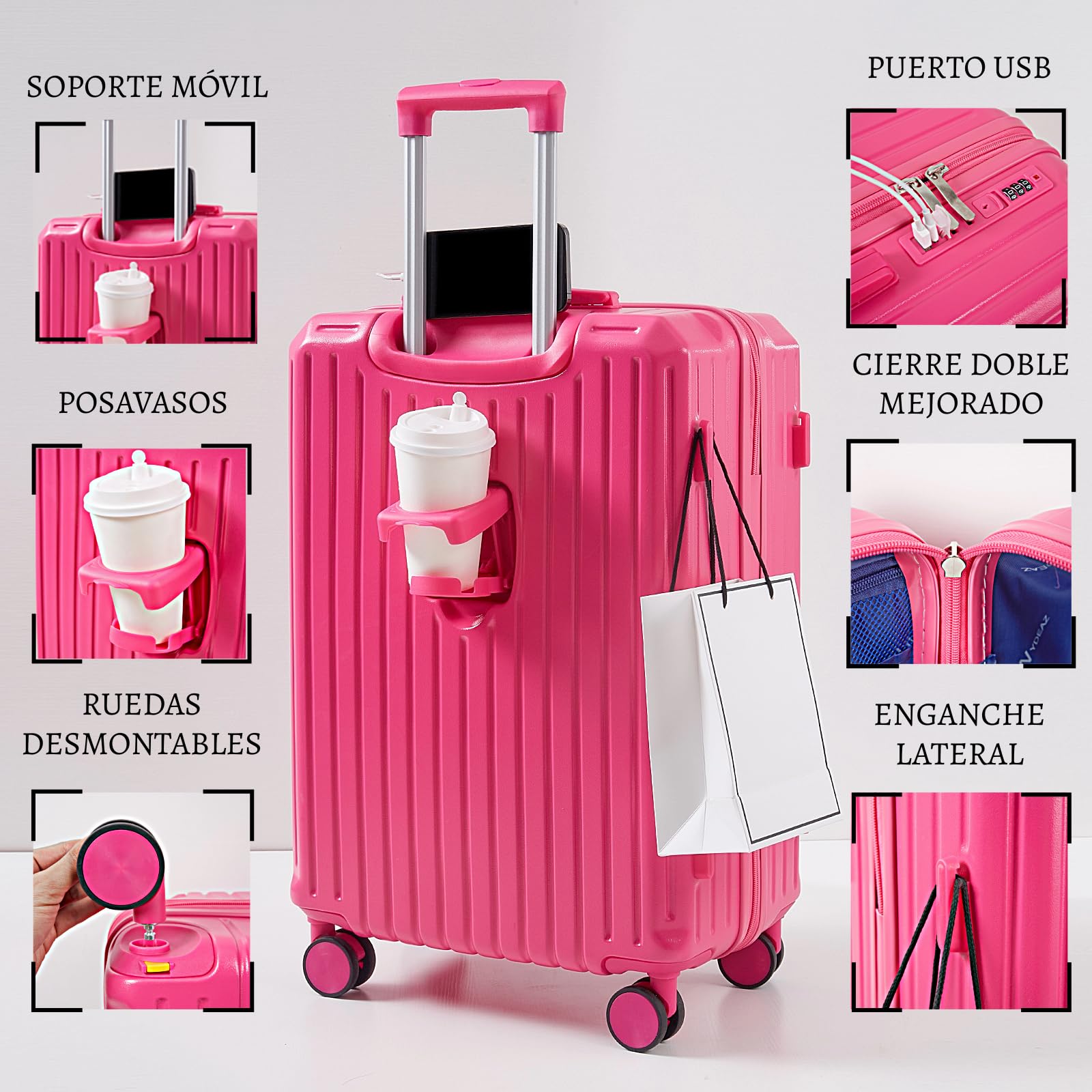 Maleta de Viaje Grande 76x50x32 cm Rígida ABS + PC con Cerradura TSA – Ideal para Facturación 23 kg, Ruedas Giratorias 360º Silenciosas — view 26