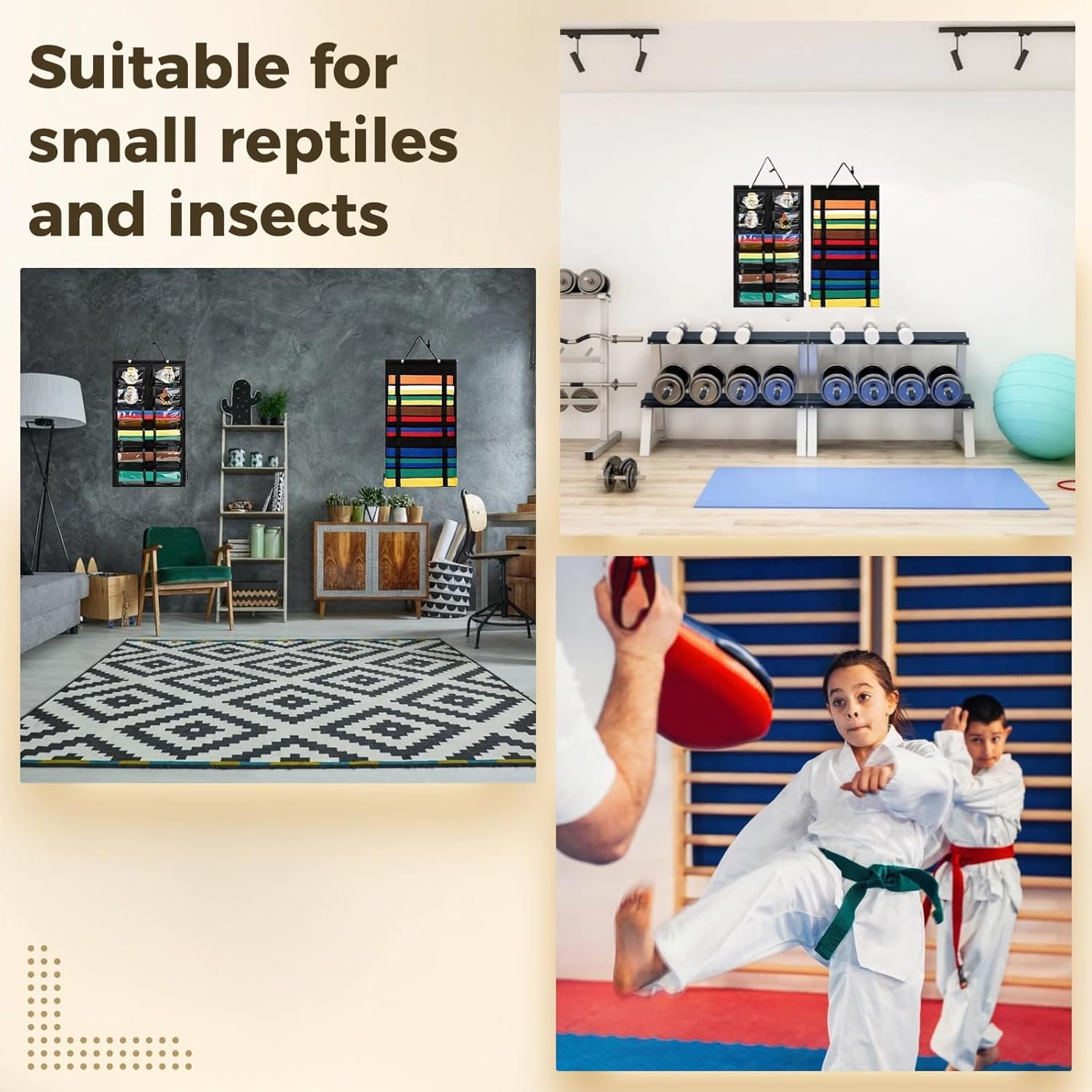 2 Pcs Martial Arts Belt Holder with Medal Storage, 24.4 in Felt Karate Belt Display Rack, Wall-Mounted Belts Organizer, for Home and Clubs