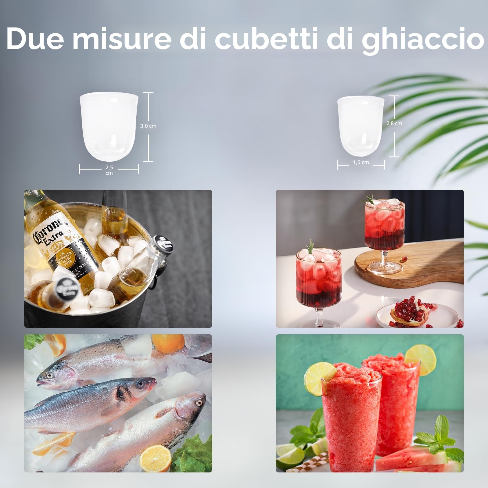 Macchina Ghiaccio 1,2 litri, Macchina Per il Ghiaccio Da Casa Autopulente, Pronto in 6-12 Minuti, con Maniglia/Paletta/Cestello