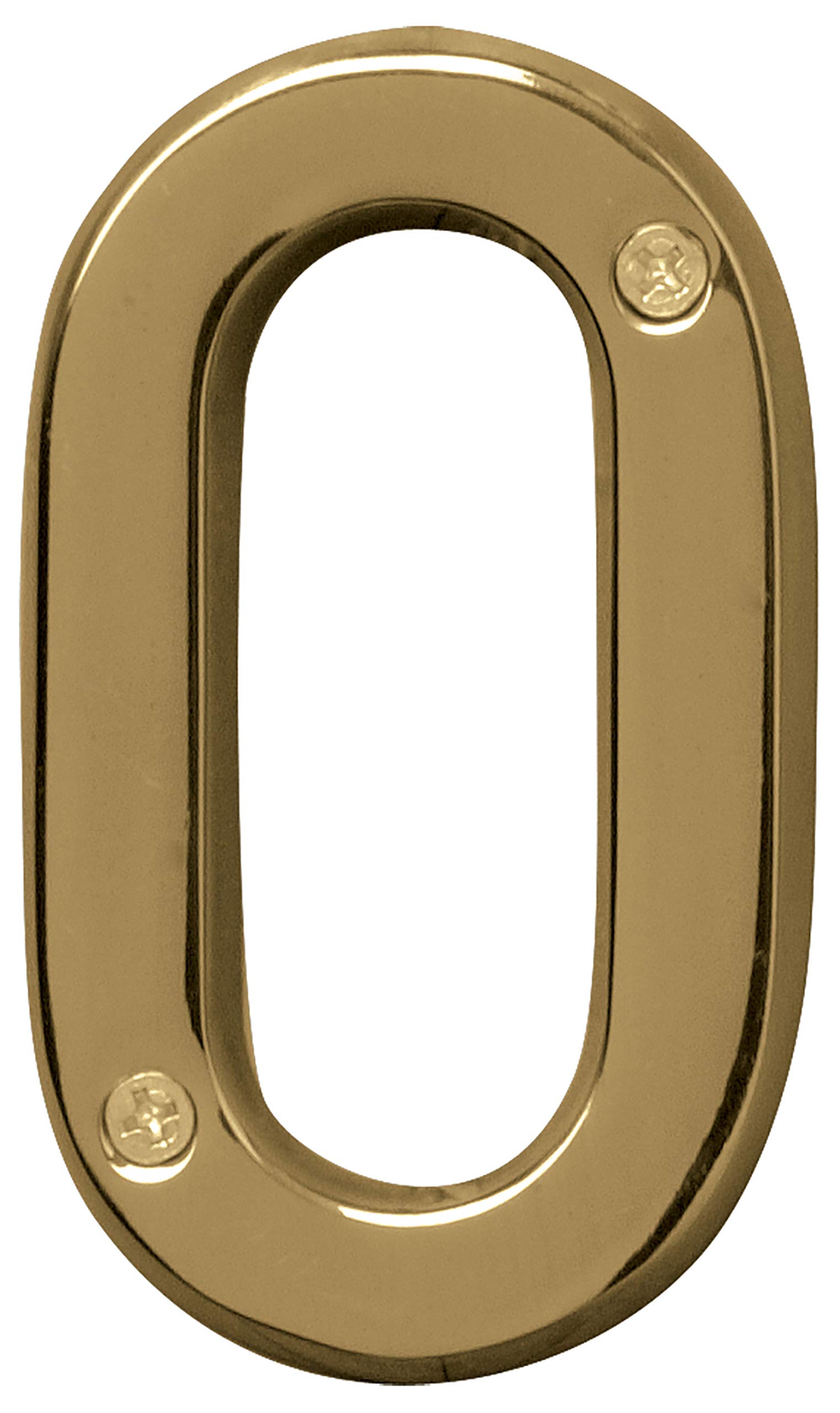 HY-KO Products BR-42PB/0 0 Number, 4In, Polished Brass