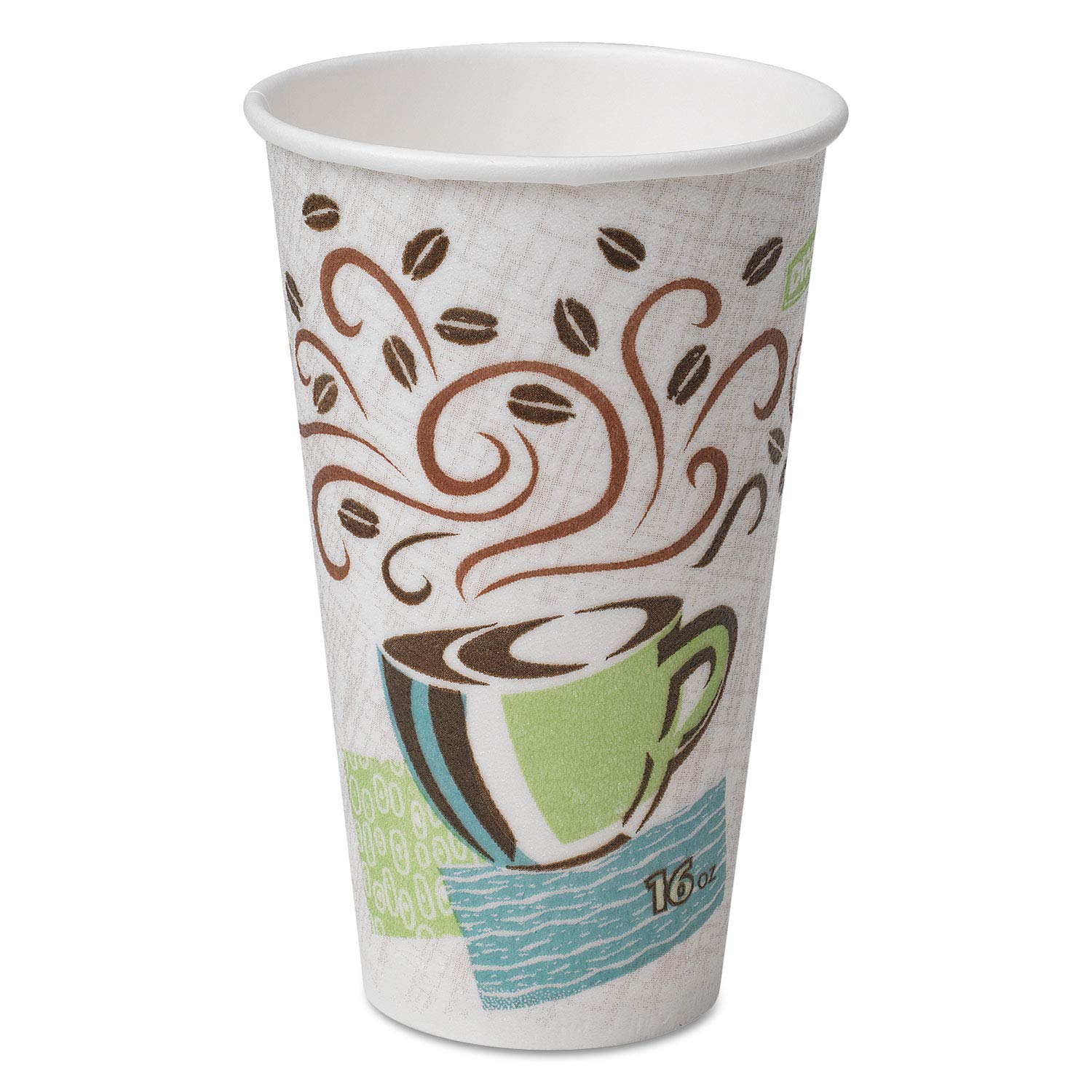 Dixie PerfecTouch 16 oz Paper Coffee Cups By GP PRO, Coffee Haze Design, 1000 Count (50 Disposable Cups Per Sleeve, 20 Sleeves Per Case), 5356CD