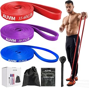 AUVIM Resistance Bands Set Fitness Bands 3 Different Levels of Resistance Bands for Strength Training, Stretching, Calisth…