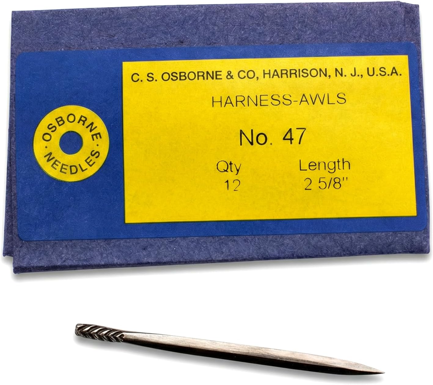 12 Pk. CS Osborne No. 47 Harness Awls, 2-5/8" Long