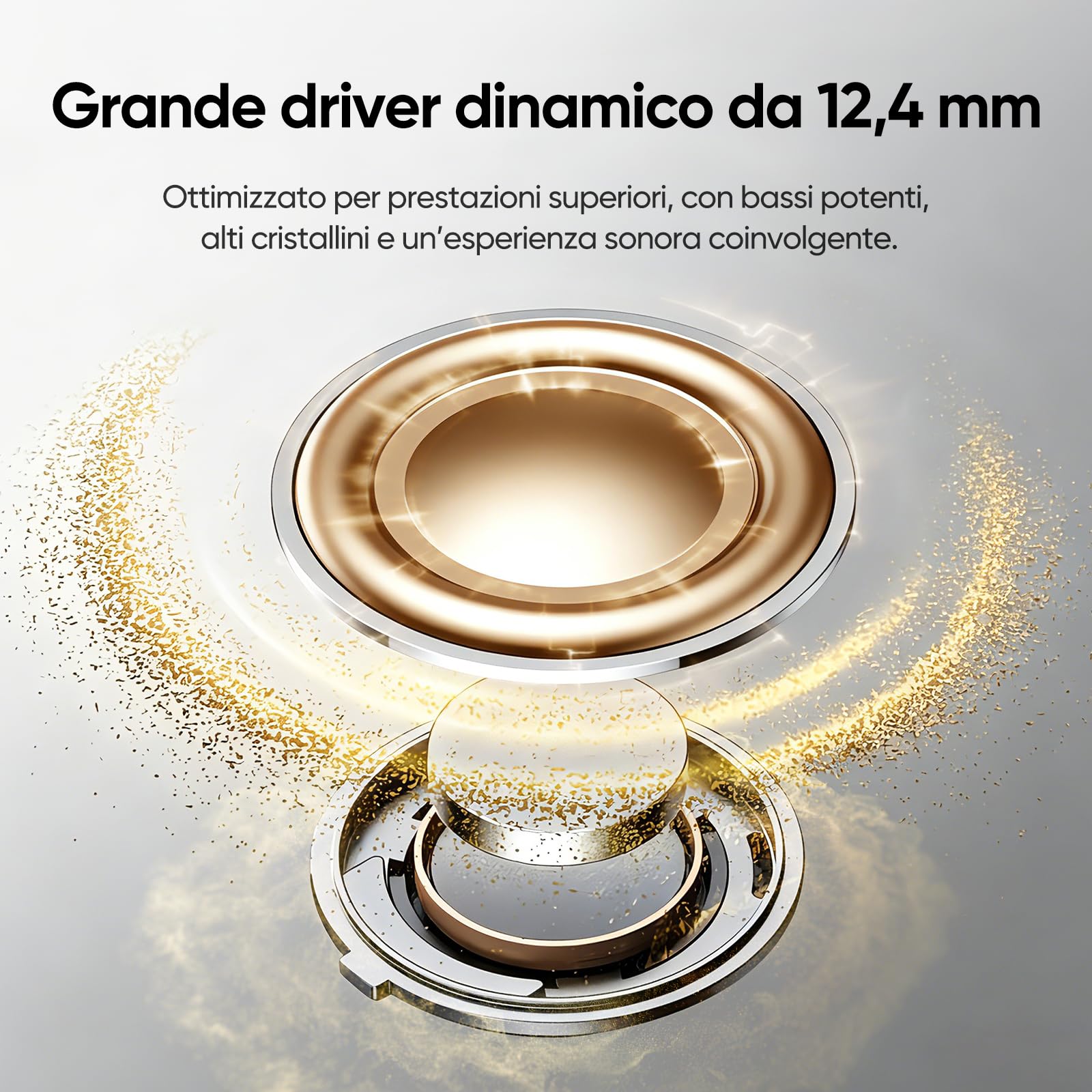realme Buds T500 Pro Auricolari Bluetooth Wireless, Cancellazione del rumore (ANC), Driver da 12,4 mm, Batteria da 56 ore, Traduzione AI,Type-C, Controlli tattili, IP55, Design Candy Box, Argento