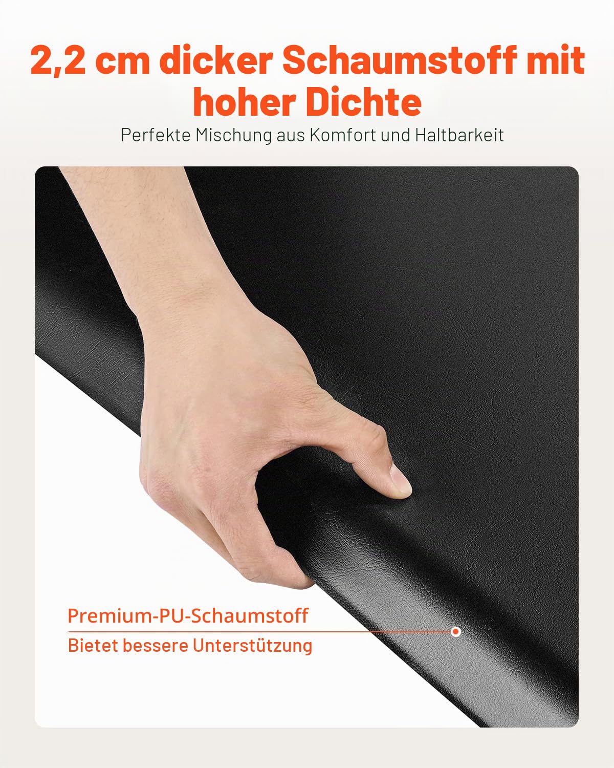 VEVOR Salonmatte für Friseure, 1525x915 mm, Anti-Ermüdungs-Bodenmatte, Friseurmatte 23 mm Dicke, verdickte PVC- & PU-Bodenmatte mit rundem Ausschnitt, abgeschrägten Kanten zum Schutz vor Stolpern
