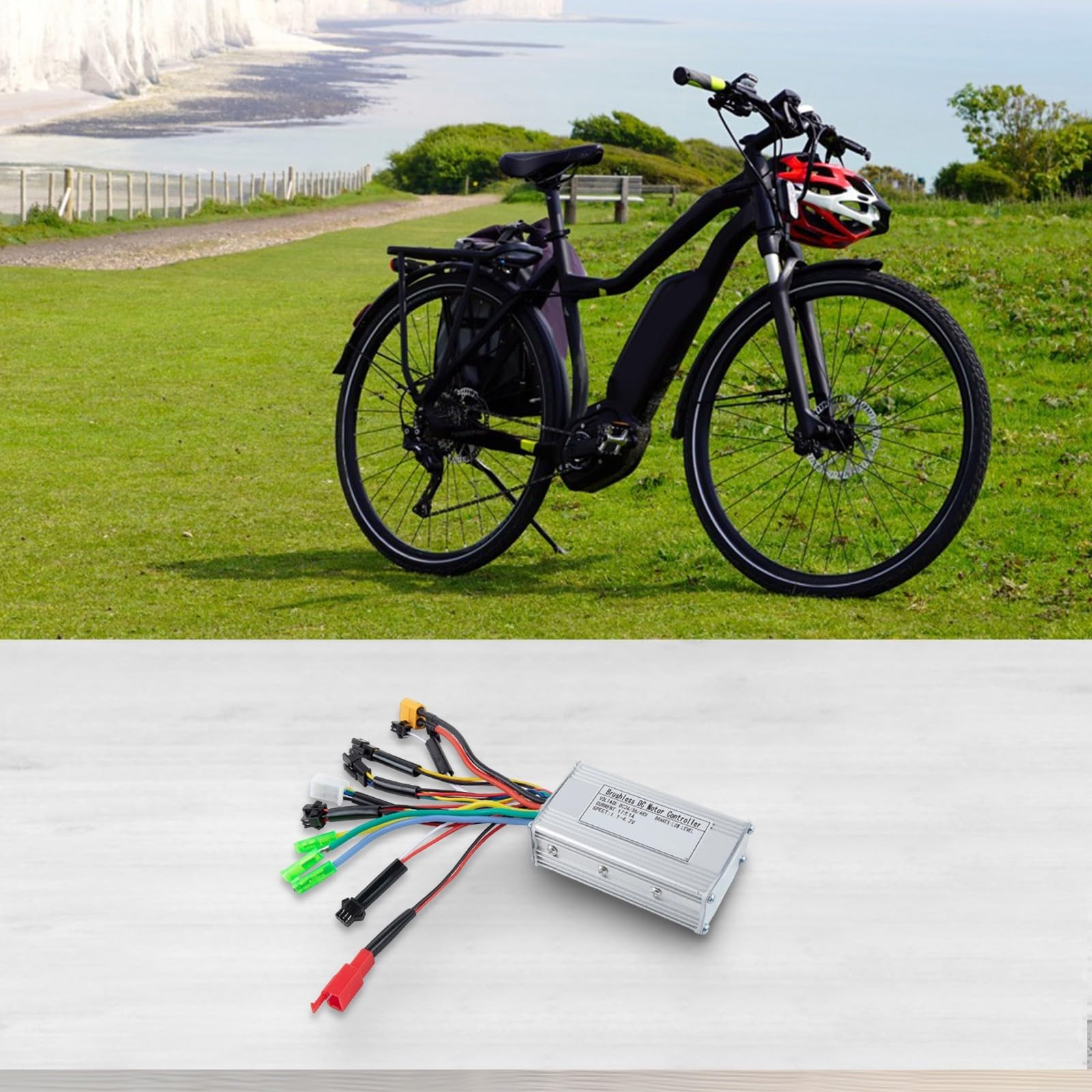 Controller Wave E-Bike 17a 36v/48v per motori Bldc da 250w 350w - Dissipazione sinusoidale Brushless Alloggiamento intelligente Lega di alluminio IP65 Calore 3 modalità