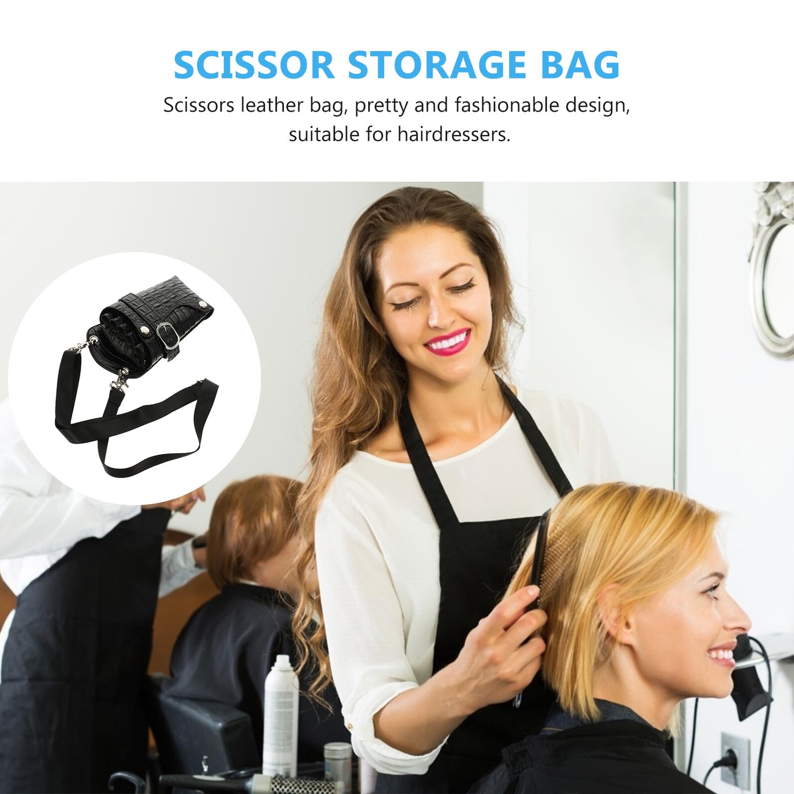 Toyvian Professionelle Friseur Taillentasche aus PU mit Mehreren Fächern Tragbare Scherentasche zum Schutz und Aufbewahrung von Friseurzubehör Stilvolles Design für Hairstyler