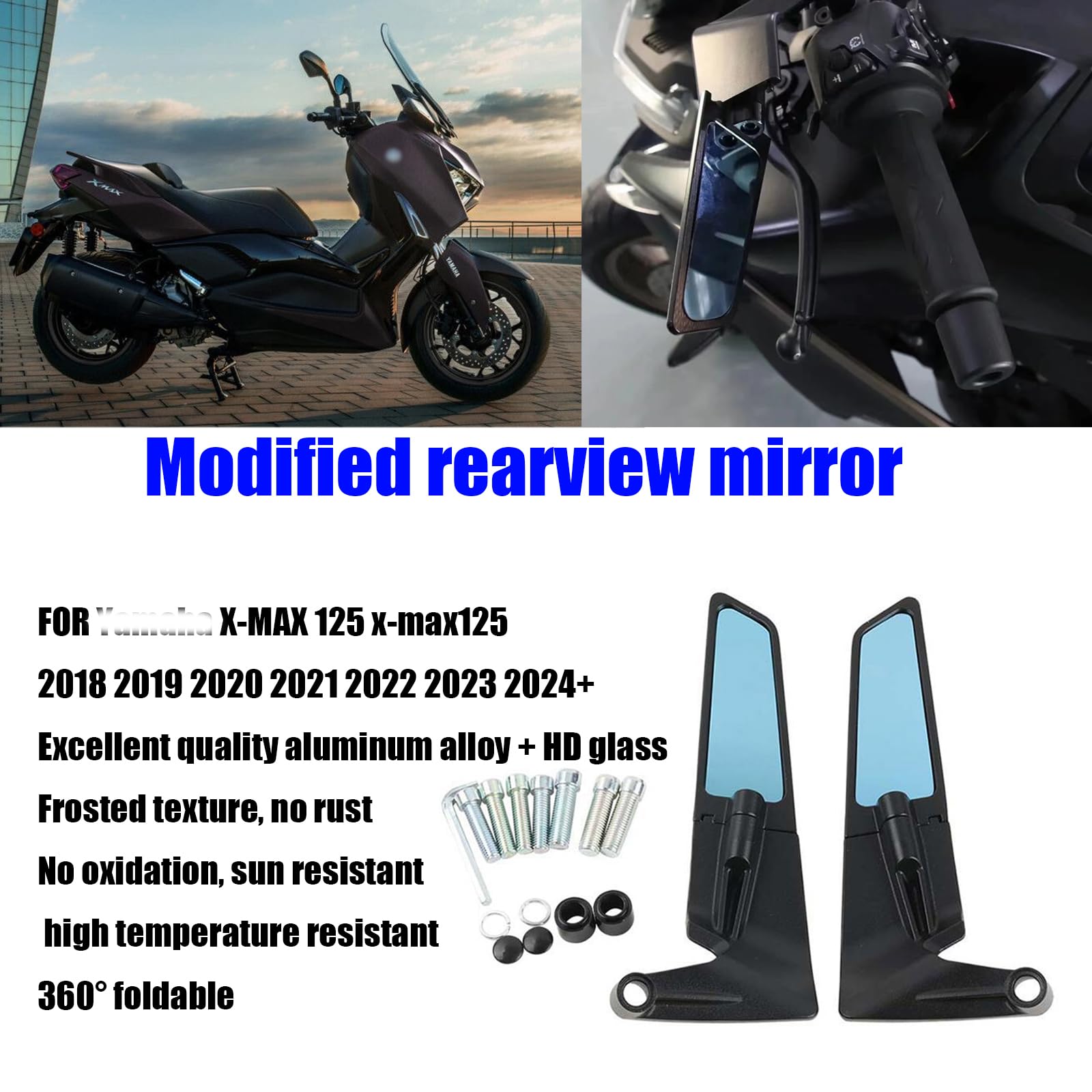 Amazon.com: FOR X-MAX 125 x-max 125 2018-2024+ Motorcycle Mirror