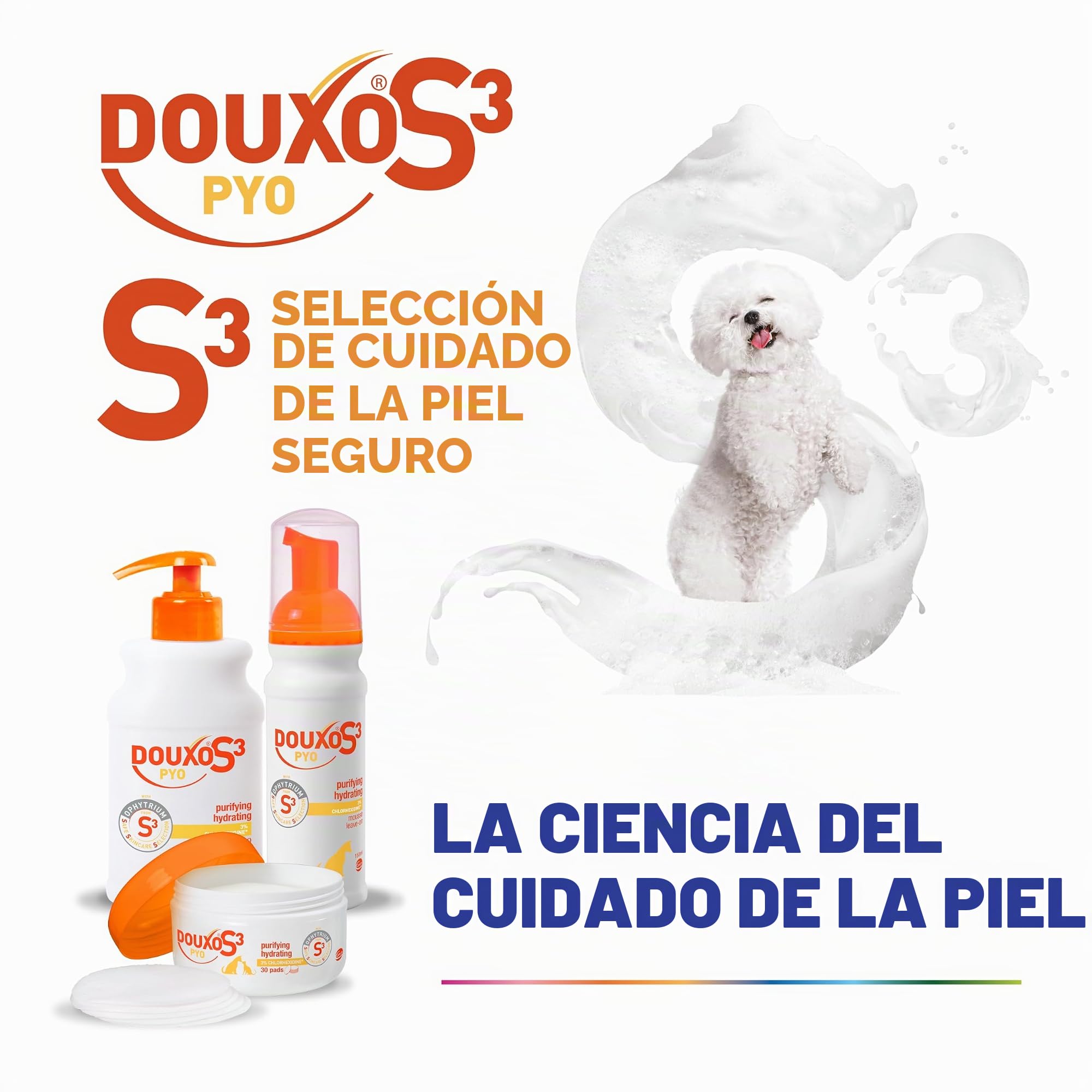 Douxo S3 Champú PYO | Champú Antibacteriano y antilevadura para Perros y Gatos | Champú contra el Crecimiento excesivo de levadura para Perros | Recomendado Champú desinfectante para Perros y Gatos