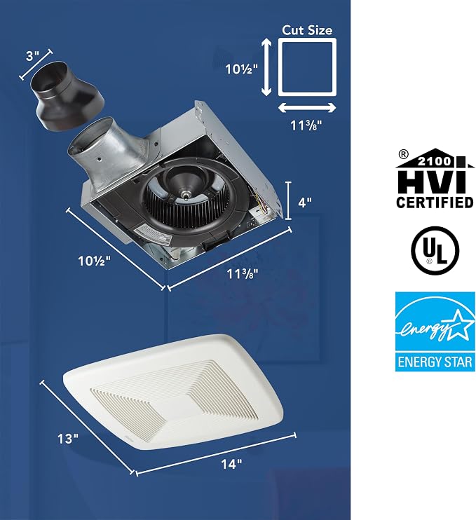 Extractor para baño Broan-NuTone LP80 4 pulgadas blanco miniatura 2