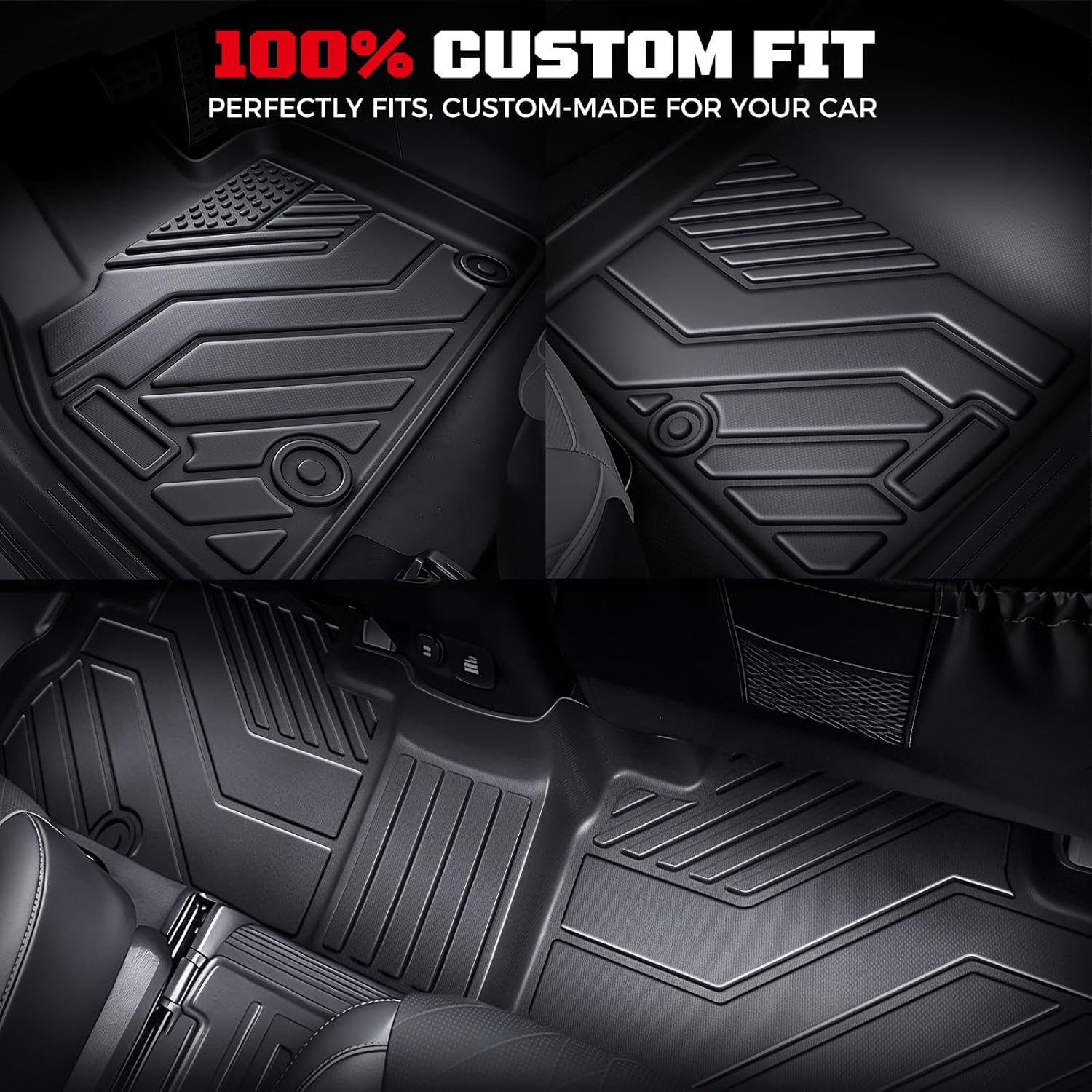 Custom Fit TPE Car Floor Mats & Cargo Liner Set for Kia Telluride 2026 2025-2020 (Fit 7/8 Seats), Family, Pet & Spill Protection with 3D Waterproof High-Edge & Anti-Slip Retention System