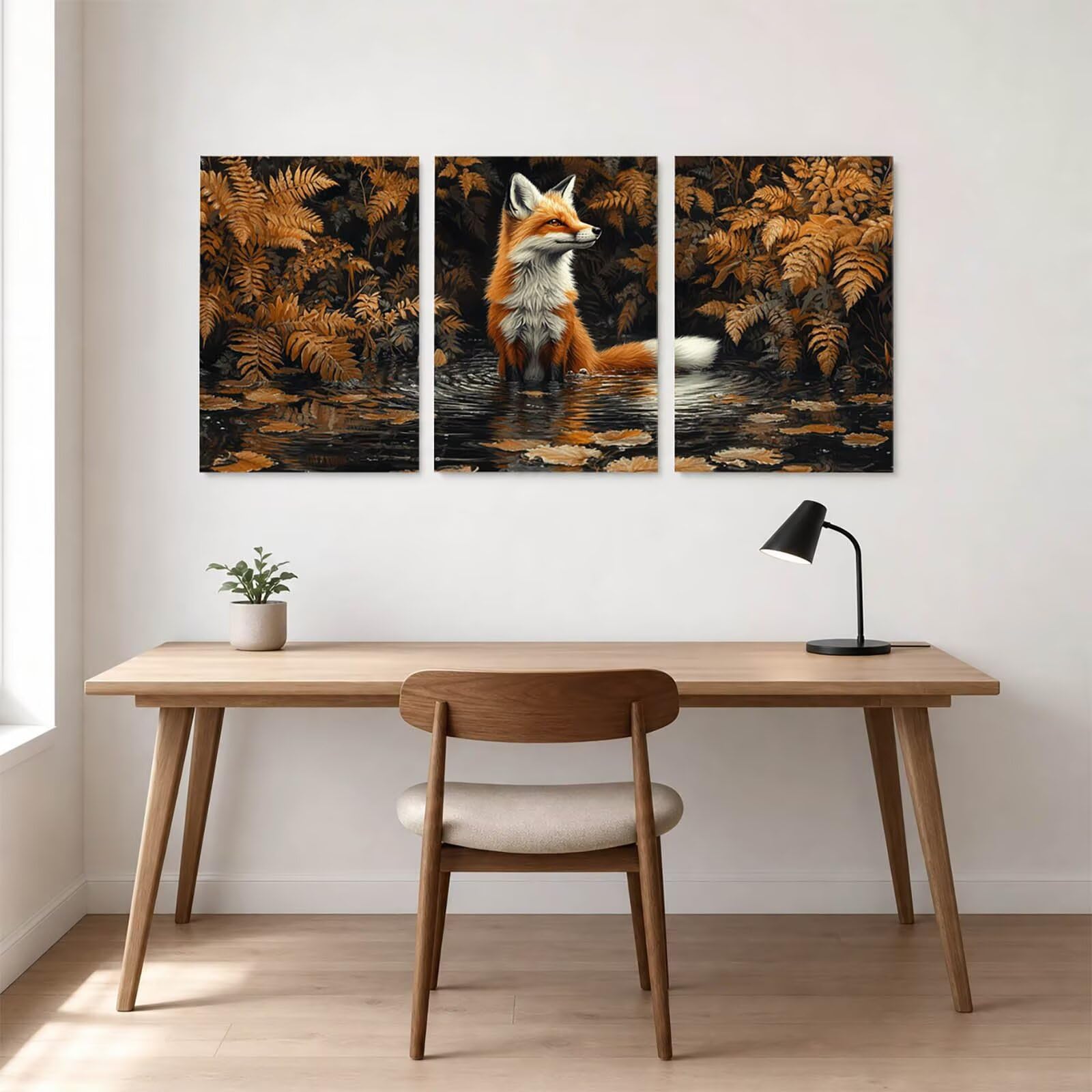 3 szt. Zestaw do malowania diamentowego Fox, malowanie diamentami drzewo, błyszczące malowanie diamentami według numerów dorosłych 60 x 40 cm x 3, zestawy do malowania kryształowego diamentów na