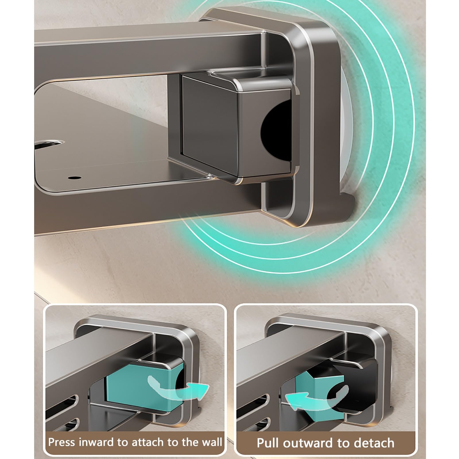 Waschbeckenablage Ohne Bohren, Waschbecken Ablage mit Saugnapf, Abnehmbar und Waschbar, Robust und Langlebig(Medium)