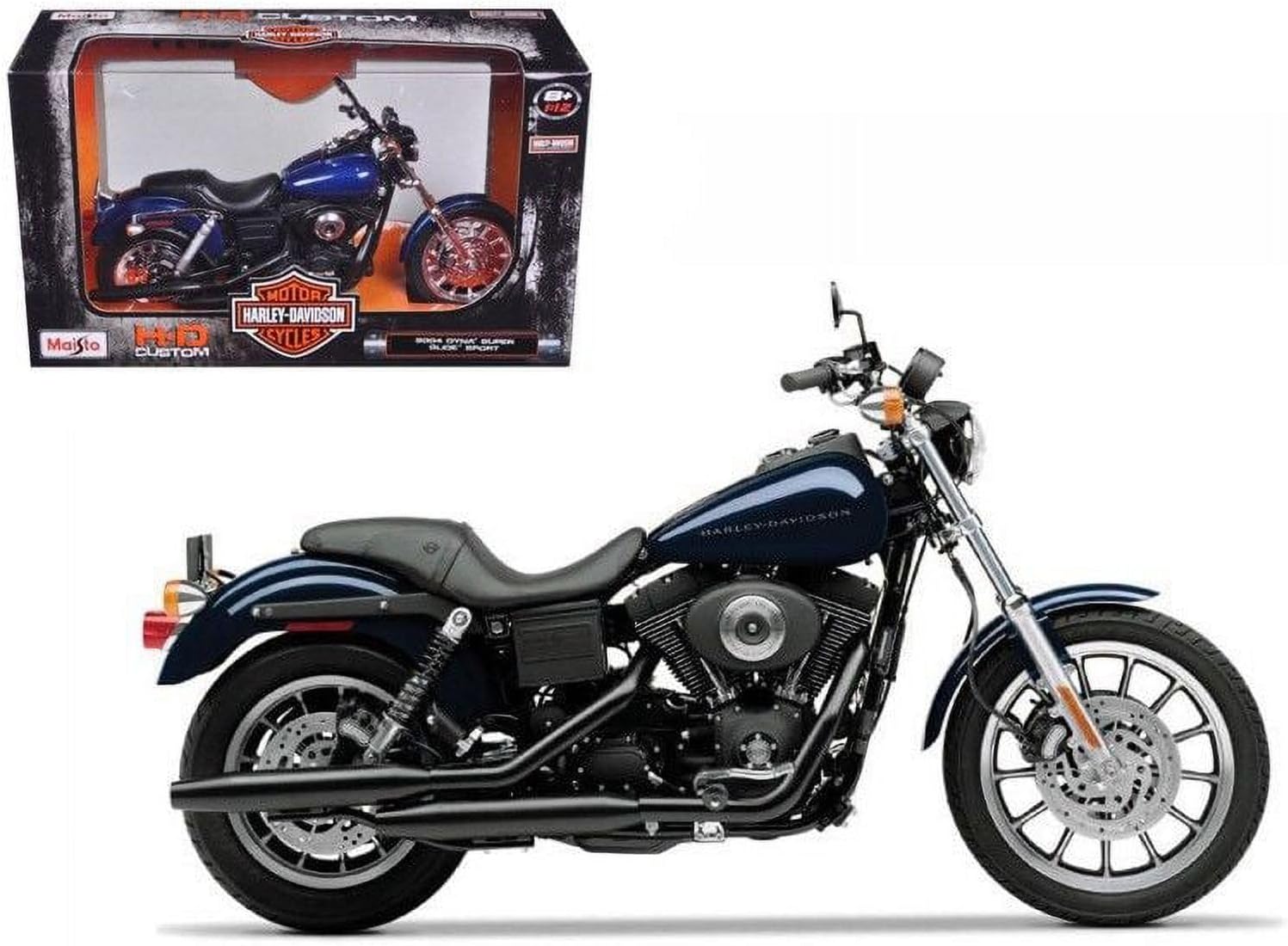 2004 Harley Davidson Dyna Super Glide Sport Bike 1/12 Motorcycle Blue