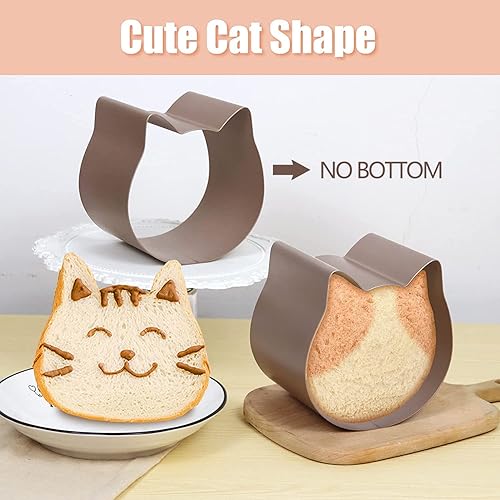 Miniatura 2 de DAWAD Molde para pan de gato con revestimiento antiadherente de acero al carbono, bricolaje, para hornear pasteles de queso, pan, postres, oro