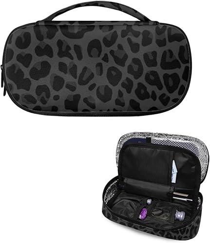 Miniatura 4 de Estuche de almacenamiento de viaje para diabéticos y suministros para diabéticos de leopardo negro para medidor de glucosa, bolsa de almacenamiento