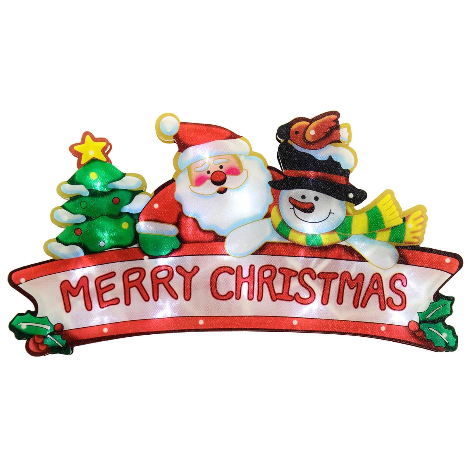 Mr Crimbo Window Silhouette - Santa Snowman Tree