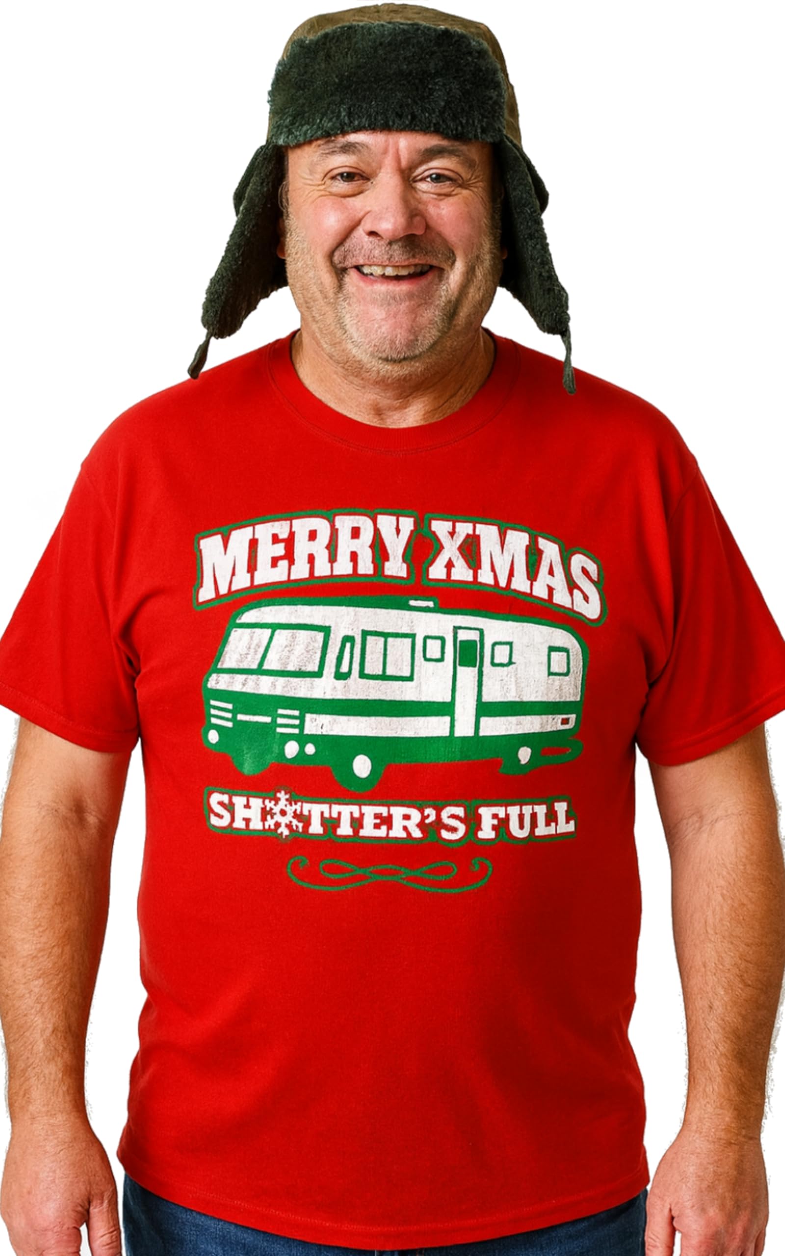 DIRTYRAGZ Camisa completa de Navidad para vacaciones Shitters - Divertidas camisetas de Navidad de la película Griswold para hombres y mujeres