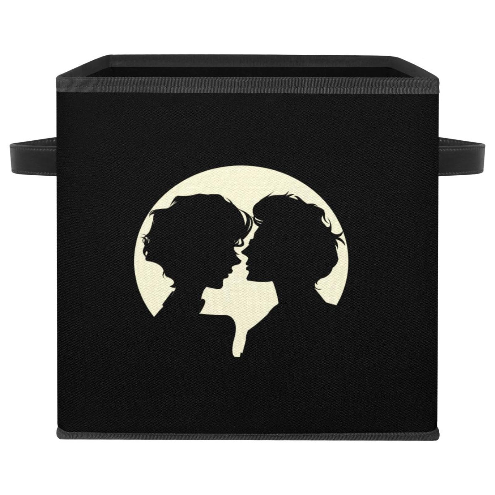 Boîte de rangement cube en tissu motif Couple amoureux pour une maison chaleureuse