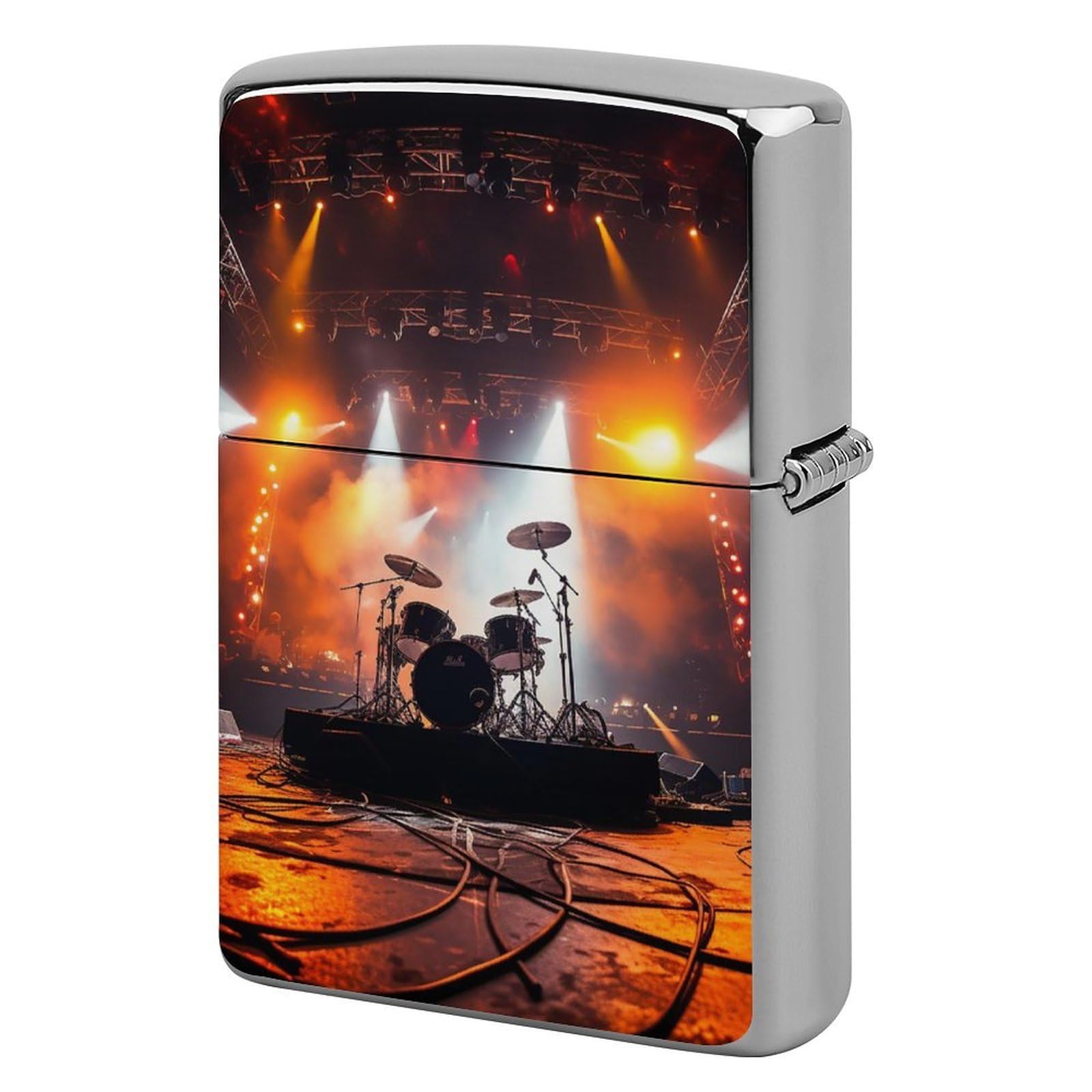 Rock Concert Stage Lighter Cover for Men, Personalized Lighter Case for Birthday Gift, Flip-Top Lighters Protective Cover, Portable Lighters Shell for Outdoor, Travel