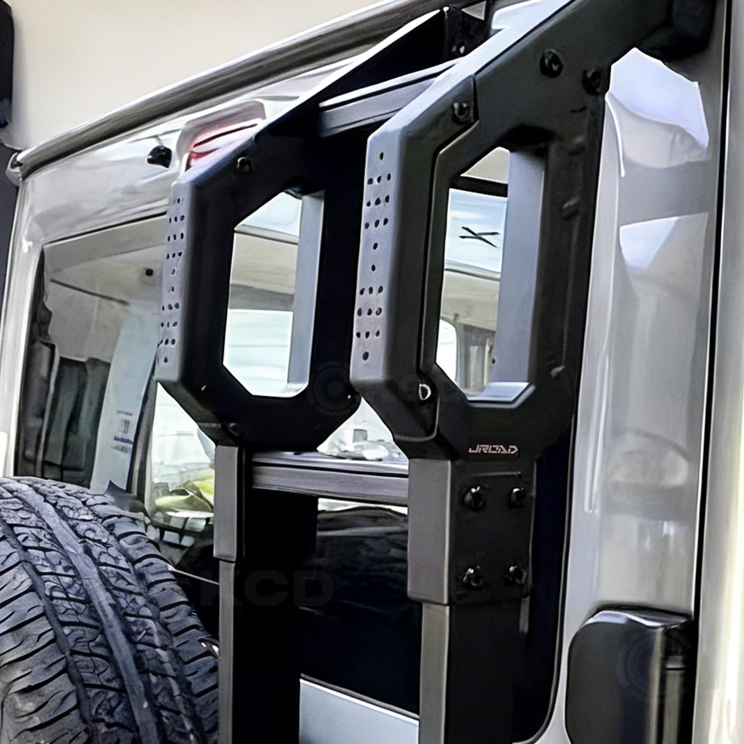 Heckklappenleiter kompatibel mit Suzuki Jimny Sierra JB64 JB74 2018–2024, Hecktür-Kletterverkleidungszubehör, Geländeleiter, Leichtes Aluminiumlegierungsmaterial