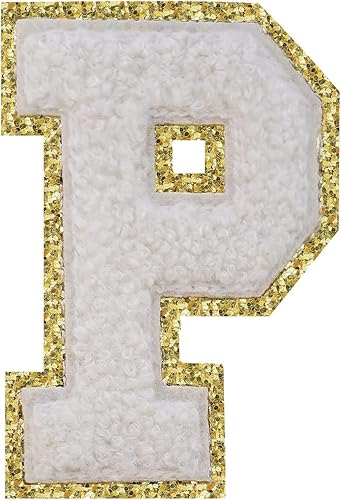 Miniatura 237 de Parches de letras termo-adhesivas de felpilla para chaquetas, parches de letras universitarias con brillantina para planchar en la letra azul A