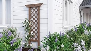 Vita 34 inch x 73 inch Ridgewood Cedar Wood Trellis, Dark Brown, FSC, Pr...