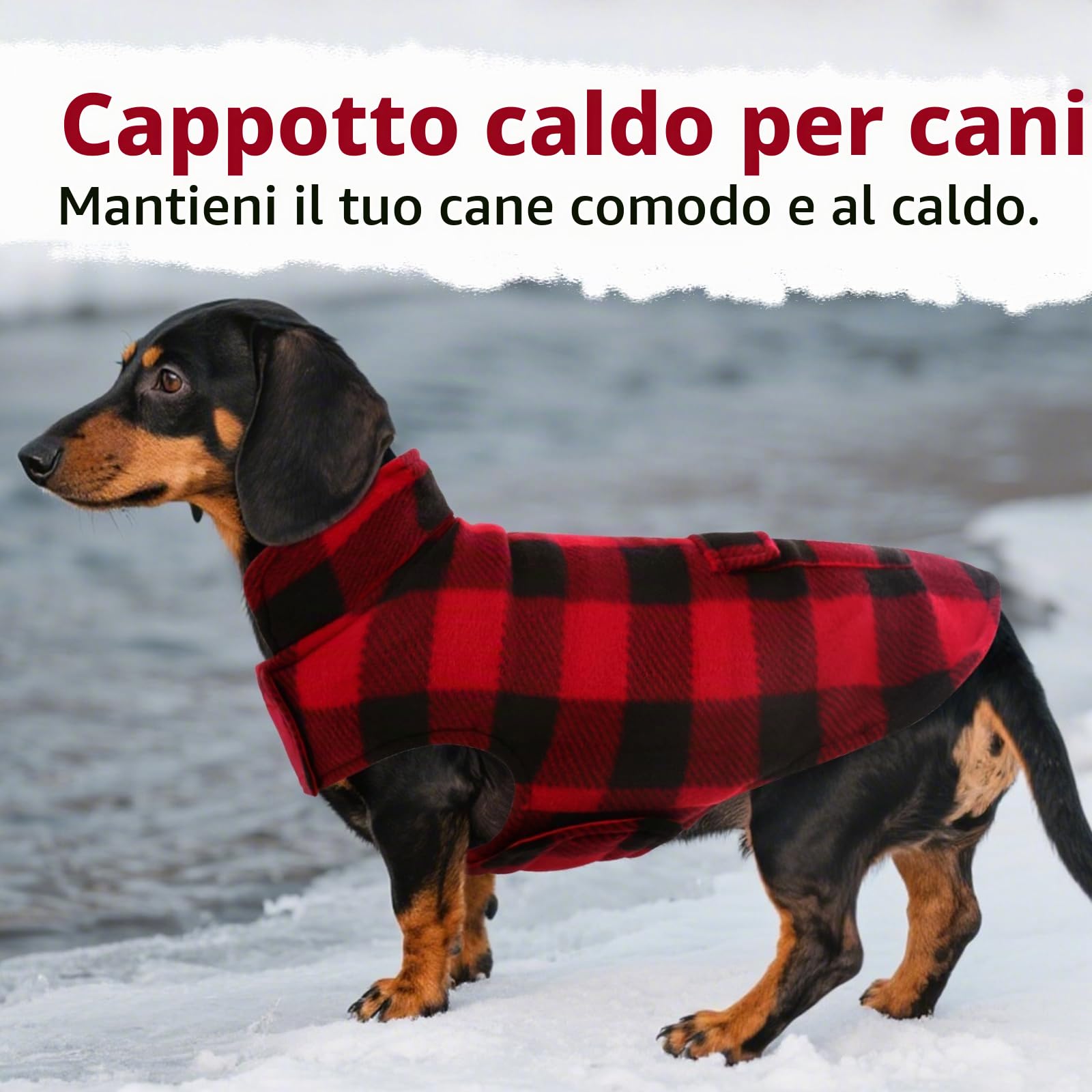 ASENKU Cappotto Cane Impermeabili Invernale, Cappottino Cane Reversibile Antivento Freddo Taglia Media M, Calda Giacca per Cani,Gilet per Cani con Fodera in Lana Protegge Dal Freddo