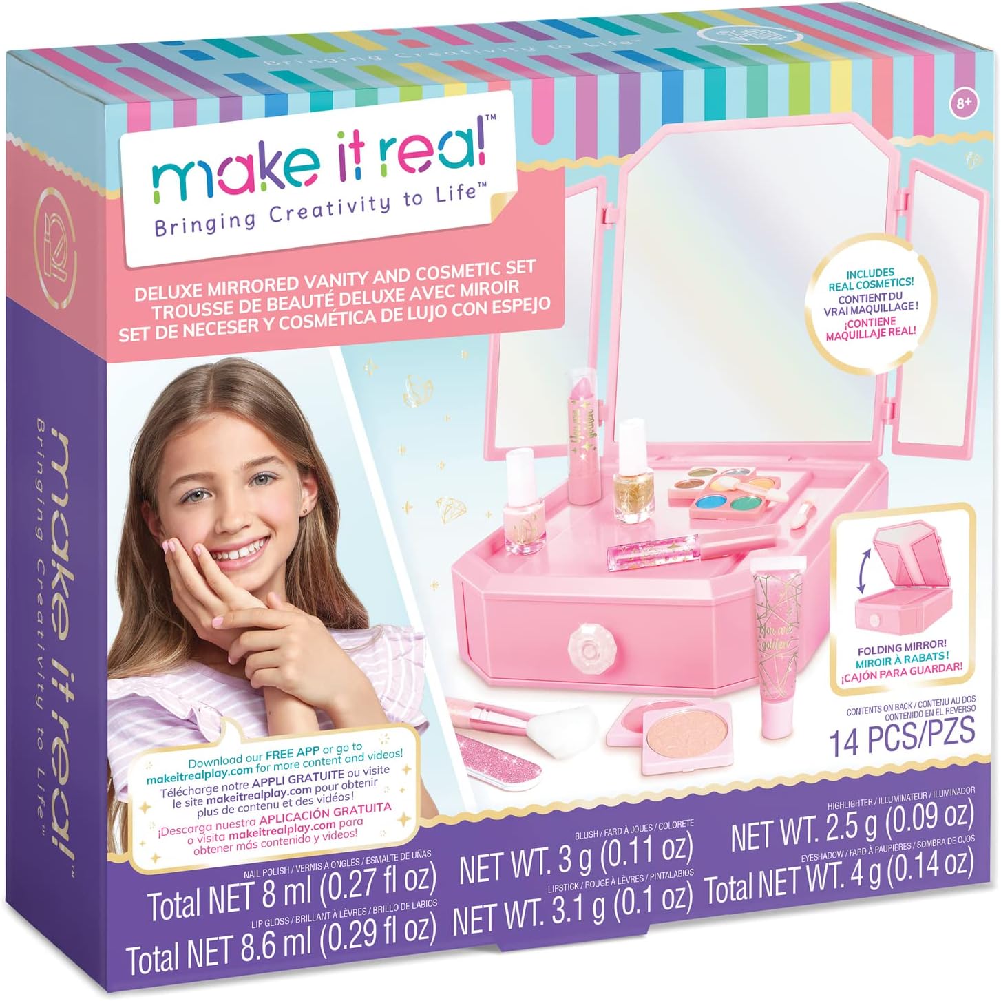 Make It Real 2531 Mirrored Vanity and Cosmetic Set