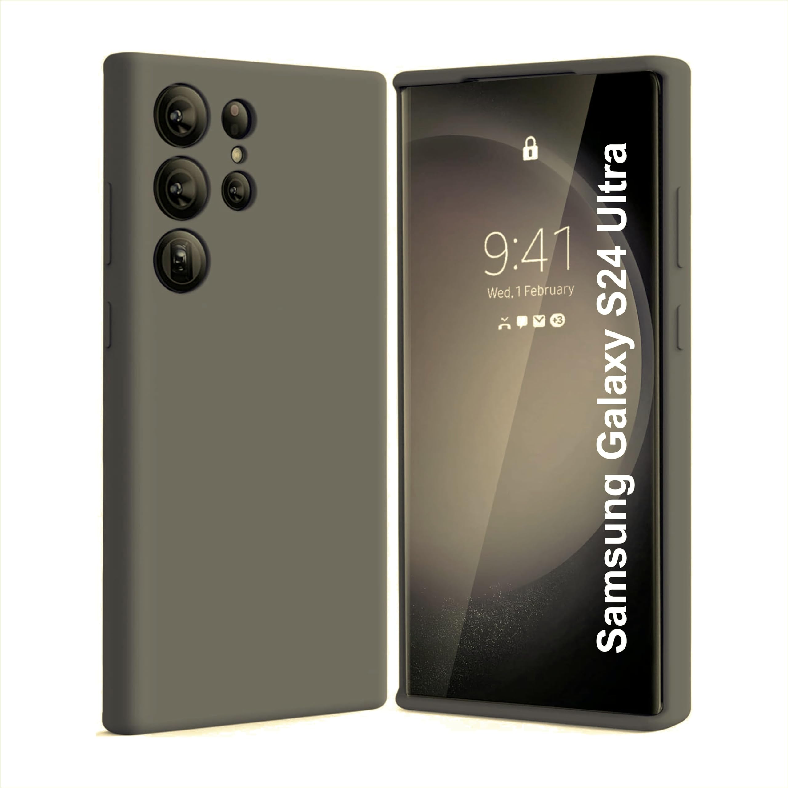 SBMS Samsung Galaxy S24 Ultra Case- Silicone Full Cover Protective Case with Soft Microfiber Lining Support Wireless Charging Samsung S24 Ultra Phone Case (Black) (Gray) (B0CSKLYRWK) Amazon Price History, Amazon Price Tracker