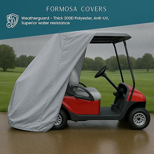 Miniatura 6 de Funda de almacenamiento para carrito de golf EZGo, para coche Club de 4 plazas con techo de 2 plazas de hasta 58 pulgadas de largo (gris o marrón)
