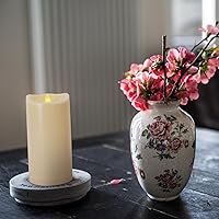 Vista 6 de Vela sin llama grande de 4" x 10" para exteriores con control remoto y temporizador, vela de pilar LED parpadeante impermeable que funciona