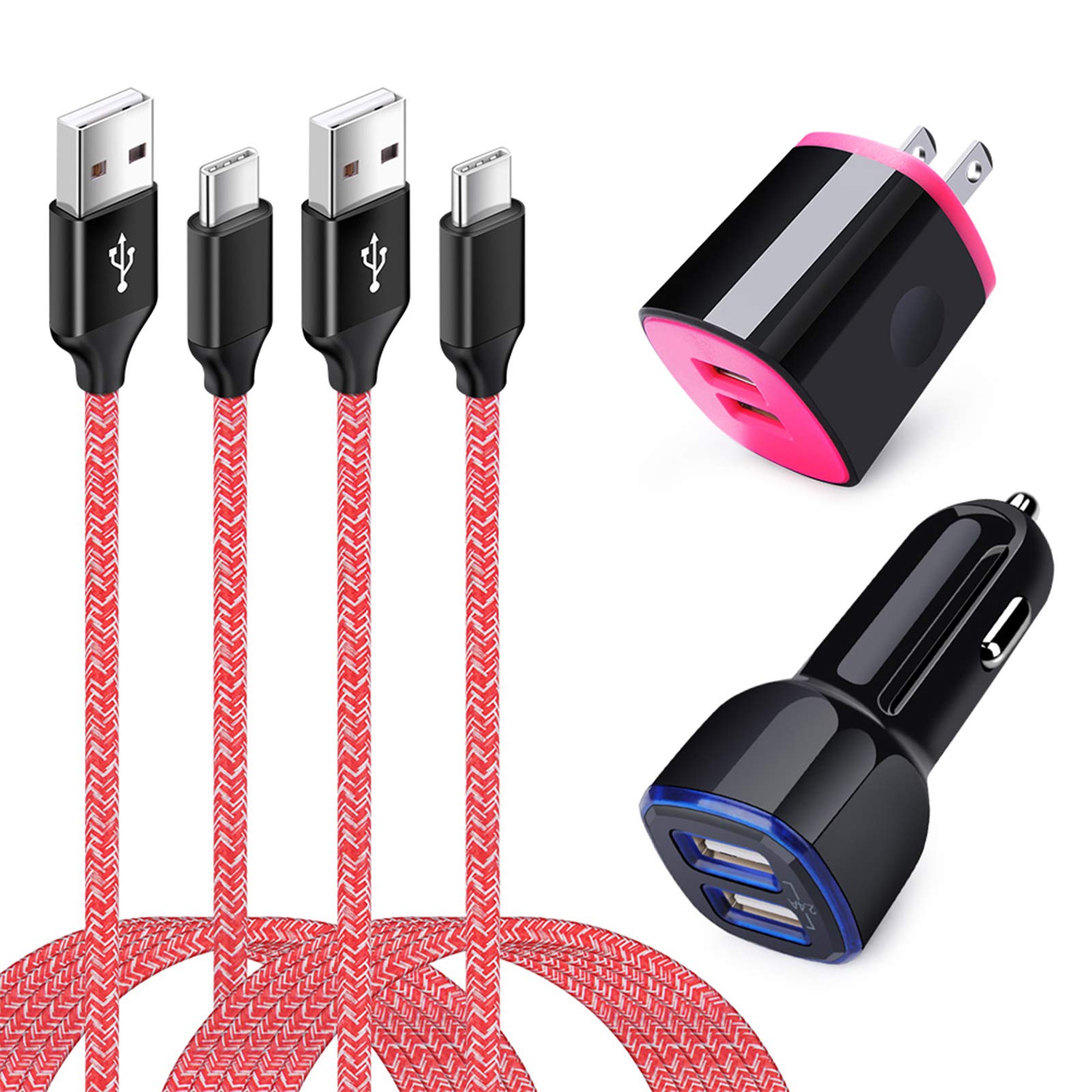 Amazon Com Usb C Charger Compatible For Samsung Galaxy S21 S21 Ultra S21 Plus S S S10 Plus S9 S8 S10e A12 A10e 0 A50 1 A02s A11a31 1 A12 2 A32 Dual Car Charger Wall Plug With 6ft