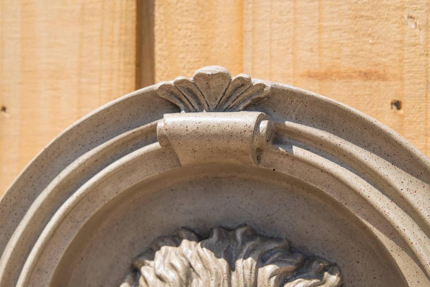 Royal Sandstone LED Outdoor Wall Fountain with Lion Head