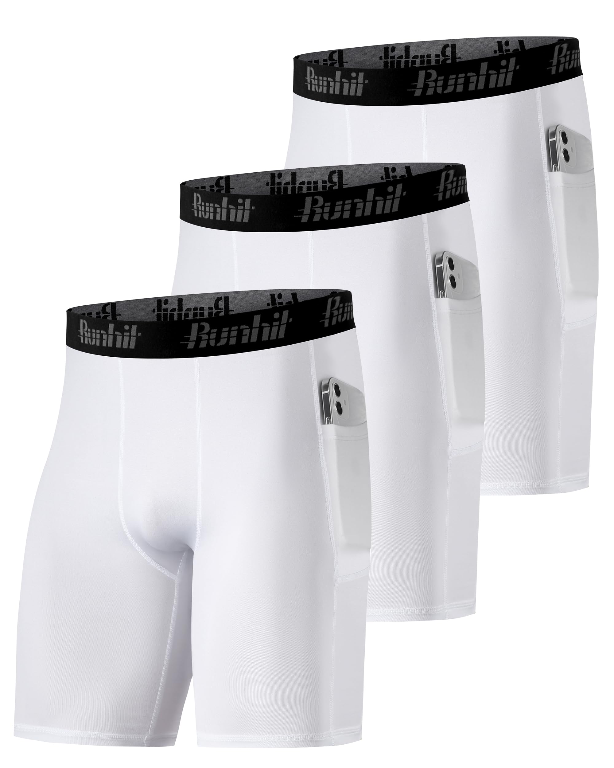 Runhit Compression Shorts Men Underwear Spandex Running Shorts Workout Athletic