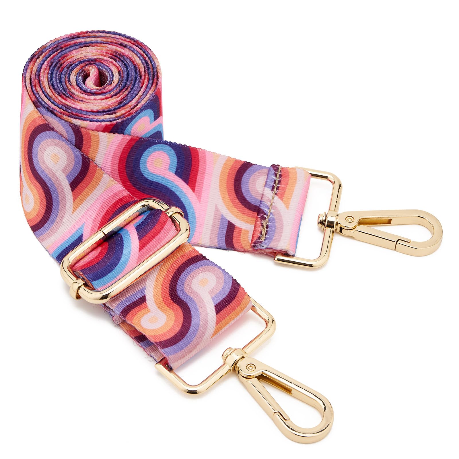 ZOOEASS Wide Shoulder Strap Adjustable Replacement Belt Guitar Style Crossbody Bag Handbag Strap Multicolor Canvas Straps(Wide:1.5in)(Color45)