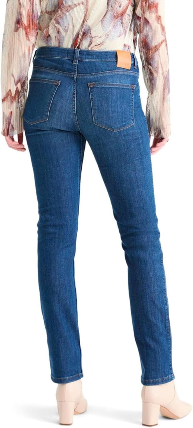 DUER Women's Performance Denim Slim Straight, Stretch Pants, Durable Work Comfort, Active Travel Gear